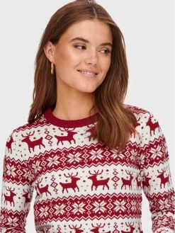 ONLY Γυναίκες Πουλόβερ Xmas 15272148 Κόκκινο Regular Fit -Φτηνός Only Κατάστημα unnamed file 10