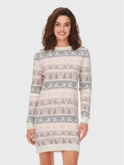 ONLY Γυναίκες Πλεκτά Φορέματα Φόρεμα υφασμάτινο Xmas 15272342 Ροζ Regular Fit