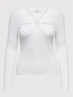 ONLY Γυναίκες Μπλουζάκια Μπλουζάκι Perla 15272748 Λευκό Slim Fit