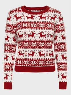 ONLY Γυναίκες Πουλόβερ Xmas 15272148 Κόκκινο Regular Fit -Φτηνός Only Κατάστημα unnamed file 11
