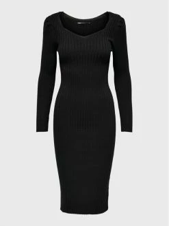 ONLY Γυναίκες Πλεκτά Φορέματα Φόρεμα υφασμάτινο Rachella 15272597 Μαύρο Slim Fit