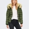 ONLY Γυναίκες Χειμωνιάτικα Μπουφάν Μπουφάν πουπουλένιο Camilla 15204607 Πράσινο Regular Fit