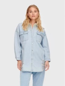 ONLY Γυναίκες Casual Πουκάμισα Τζιν πουκάμισο Kasia 15265390 Μπλε Relaxed Fit