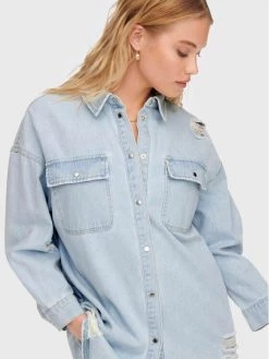 ONLY Γυναίκες Casual Πουκάμισα Τζιν πουκάμισο Kasia 15265390 Μπλε Relaxed Fit -Φτηνός Only Κατάστημα unnamed file 1242