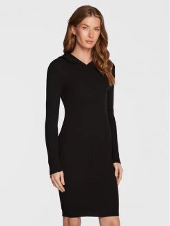 ONLY Γυναίκες Πλεκτά Φορέματα Φόρεμα υφασμάτινο Lorelai 15272749 Μαύρο Slim Fit