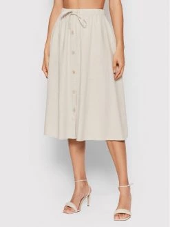 ONLY Γυναίκες Midi Φούστα σε γραμμή Α Caro 15255151 Μπεζ Regular Fit