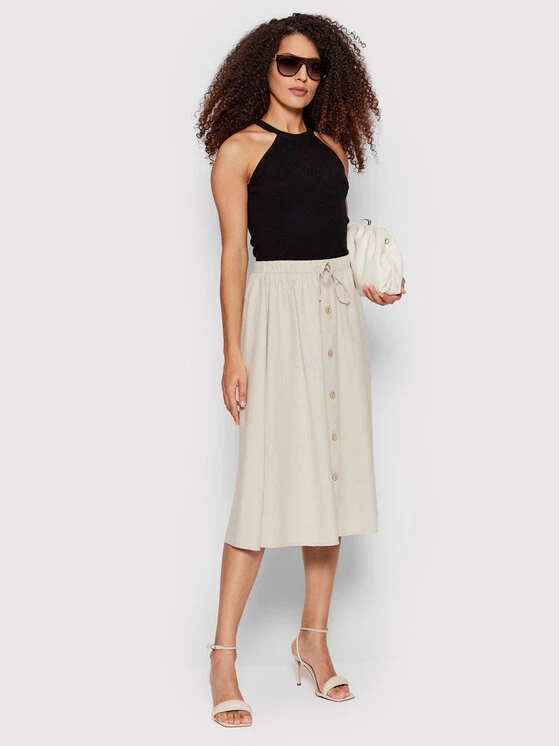 ONLY Γυναίκες Midi Φούστα σε γραμμή Α Caro 15255151 Μπεζ Regular Fit 4 ONLY Γυναίκες Midi Φούστα σε γραμμή Α Caro 15255151 Μπεζ Regular Fit - Image 2