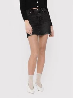 ONLY Γυναίκες Mini Φούστα τζιν Sky 15170554 Μαύρο Regular Fit