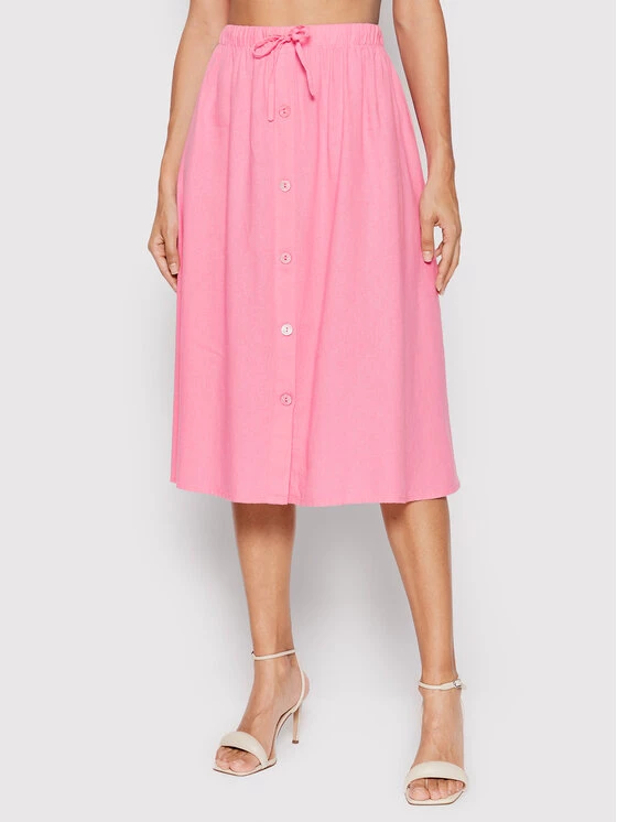 ONLY Γυναίκες Φούστα Midi Caro 15255151 Ροζ Regular Fit 3 ONLY Γυναίκες Φούστα Midi Caro 15255151 Ροζ Regular Fit