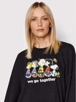 ONLY Γυναίκες Πλεκτά Φορέματα Φόρεμα υφασμάτινο Peanuts 15255748 Μαύρο Oversize -Φτηνός Only Κατάστημα unnamed file 1572