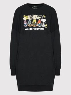 ONLY Γυναίκες Πλεκτά Φορέματα Φόρεμα υφασμάτινο Peanuts 15255748 Μαύρο Oversize -Φτηνός Only Κατάστημα unnamed file 1573