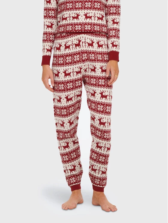 ONLY Γυναίκες Παντελόνια Φόρμας Πλεκτό παντελόνι Xmas 15272160 Κόκκινο Regular Fit 3 ONLY Γυναίκες Παντελόνια Φόρμας Πλεκτό παντελόνι Xmas 15272160 Κόκκινο Regular Fit