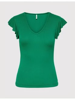 ONLY Γυναίκες Μπλουζάκια Μπλουζάκι Belia 15227187 Πράσινο Regular Fit
