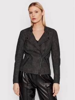 ONLY Γυναίκες Δερμάτινα Μπουφάν Μπουφάν από απομίμηση δέρματος Ava 15102997 Μαύρο Regular Fit