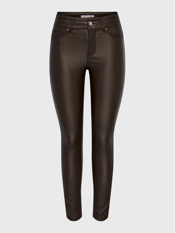 ONLY Γυναίκες Δερμάτινα Παντελόνια Παντελόνι από απομίμηση δέρματος Wauw-Nya 15271919 Καφέ Slim Fit 3 ONLY Γυναίκες Δερμάτινα Παντελόνια Παντελόνι από απομίμηση δέρματος Wauw-Nya 15271919 Καφέ Slim Fit