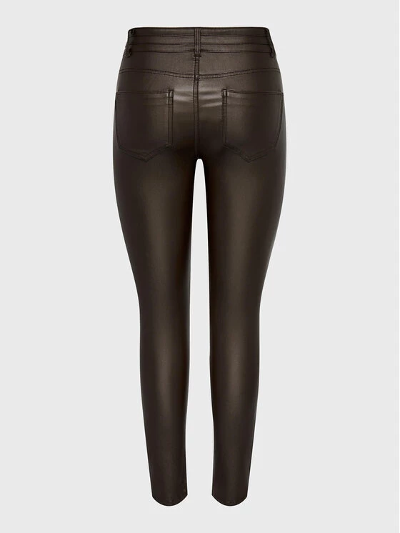 ONLY Γυναίκες Δερμάτινα Παντελόνια Παντελόνι από απομίμηση δέρματος Wauw-Nya 15271919 Καφέ Slim Fit 4 ONLY Γυναίκες Δερμάτινα Παντελόνια Παντελόνι από απομίμηση δέρματος Wauw-Nya 15271919 Καφέ Slim Fit - Image 2