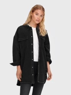 ONLY Γυναίκες Casual Πουκάμισα Τζιν πουκάμισο Kasia 15265390 Μαύρο Relaxed Fit