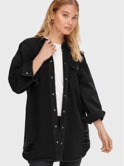 ONLY Γυναίκες Casual Πουκάμισα Τζιν πουκάμισο Kasia 15265390 Μαύρο Relaxed Fit -Φτηνός Only Κατάστημα unnamed file 2164