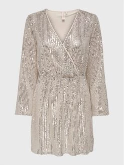 ONLY Γυναίκες Κοκτέιλ Φορέματα Φόρεμα κοκτέιλ Goldie 15276980 Χρυσό Regular Fit