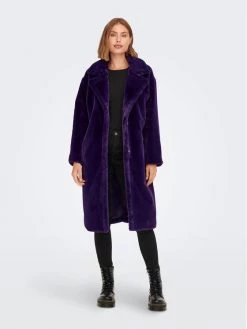 ONLY Γυναίκες Γούνες & Πανωφόρια από προβιά Γούνα Rikke 15273307 Μωβ Relaxed Fit