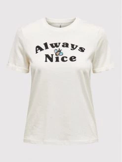 ONLY Γυναίκες T-shirts T-Shirt Kita 15264049 Λευκό Regular Fit -Φτηνός Only Κατάστημα unnamed file 2499