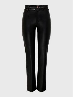 ONLY Γυναίκες Δερμάτινα Παντελόνια Παντελόνι δερμάτινο Emily 15267216 Μαύρο Regular Fit