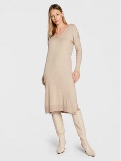 ONLY Γυναίκες Πλεκτά Φορέματα Φόρεμα υφασμάτινο Ibi 15259112 Μπεζ Regular Fit