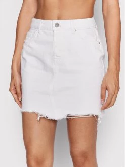 ONLY Γυναίκες Mini Φούστα τζιν Sky 15170554 Λευκό Regular Fit