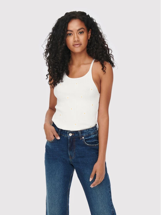 ONLY Γυναίκες Tops Τοπ Daisy 15256558 Λευκό Slim Fit 3 ONLY Γυναίκες Tops Τοπ Daisy 15256558 Λευκό Slim Fit