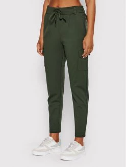 ONLY Γυναίκες Υφασμάτινα Παντελόνια Παντελόνι υφασμάτινο Poptrash 15225893 Πράσινο Regular Fit