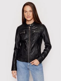 ONLY Γυναίκες Δερμάτινα Μπουφάν Μπουφάν από απομίμηση δέρματος Bandit 15081400 Μαύρο Regular Fit