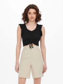 ONLY Γυναίκες Tops Τοπ Laila 15257542 Μαύρο Slim Fit