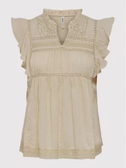 ONLY Γυναίκες Μπλουζάκια Μπλουζάκι Mille 15254824 Μπεζ Regular Fit