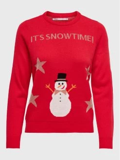 ONLY Γυναίκες Πουλόβερ Xmas Happy 15271075 Κόκκινο Regular Fit -Φτηνός Only Κατάστημα unnamed file 5