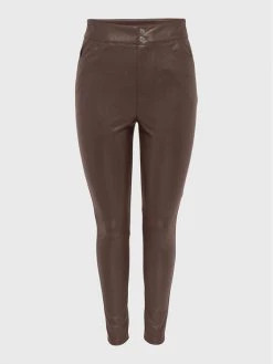 ONLY Γυναίκες Δερμάτινα Παντελόνια Παντελόνι από απομίμηση δέρματος Jessie 15265533 Καφέ Slim Fit