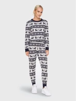 ONLY Γυναίκες Παντελόνια Φόρμας Πλεκτό παντελόνι Xmas 15272160 Σκούρο μπλε Regular Fit