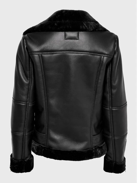 ONLY Γυναίκες Χειμωνιάτικα Μπουφάν Μπουφάν από απομίμηση δέρματος Agnete 15260002 Μαύρο Regular Fit 4 ONLY Γυναίκες Χειμωνιάτικα Μπουφάν Μπουφάν από απομίμηση δέρματος Agnete 15260002 Μαύρο Regular Fit - Image 2