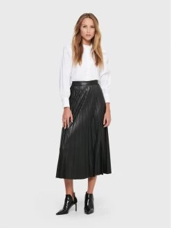 ONLY Γυναίκες Midi Πλισέ φούστα Anina 15214093 Μαύρο Regular Fit