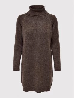 ONLY Γυναίκες Πλεκτά Φορέματα Φόρεμα υφασμάτινο Jada 15274962 Καφέ Relaxed Fit