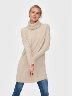 ONLY Γυναίκες Πλεκτά Φορέματα Φόρεμα υφασμάτινο Jana 15140166 Μπεζ Regular Fit