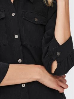 ONLY Γυναίκες Φορέματα σε Στυλ Πουκάμισο & Σεμιζιέ Φόρεμα τζιν Felica 15227104 Μαύρο Regular Fit -Φτηνός Only Κατάστημα unnamed file 868