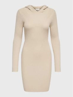 ONLY Γυναίκες Πλεκτά Φορέματα Φόρεμα υφασμάτινο Lorelai 15272749 Μπεζ Slim Fit