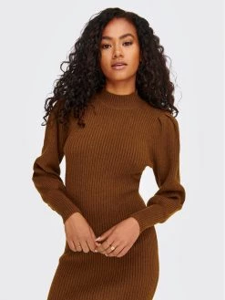 ONLY Γυναίκες Πλεκτά Φορέματα Φόρεμα υφασμάτινο Katia 15232502 Καφέ Slim Fit -Φτηνός Only Κατάστημα unnamed file 973